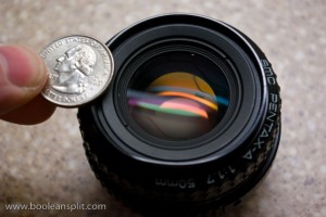 typical DSLR lens and aperture size